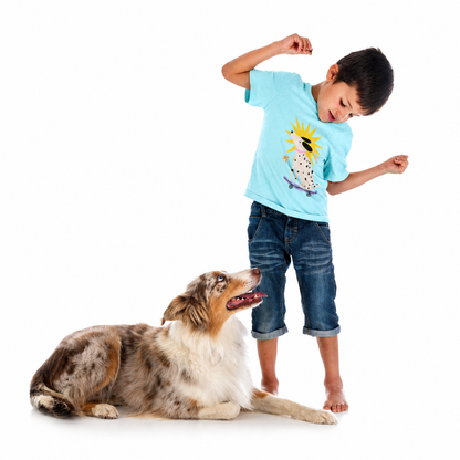 Camiseta Niños Perrito en Patineta