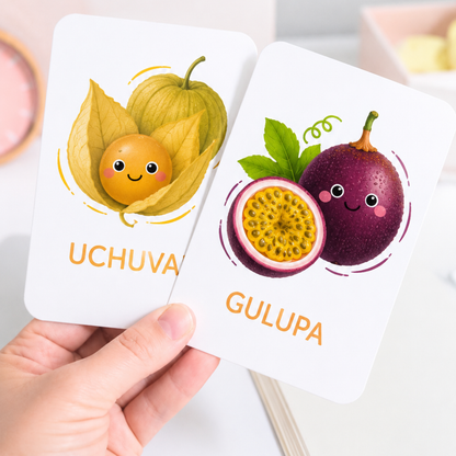 Kit Flash Cards Frutas y animalitos de Colombia