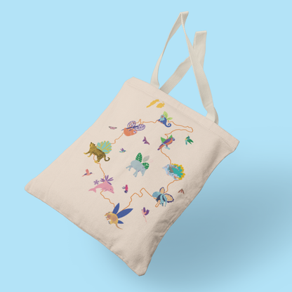 Tote Bag Mapa Animalitos de Colombia