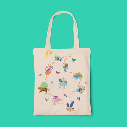 Tote Bag Mapa Animalitos de Colombia
