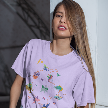 Camiseta Mapa Animalitos de Colombia