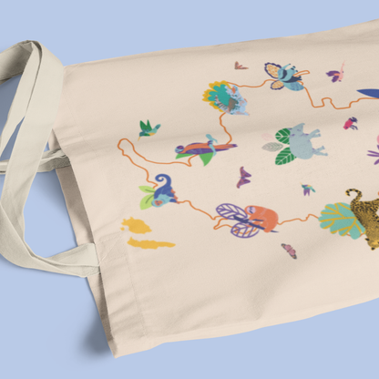Tote Bag Mapa Animalitos de Colombia