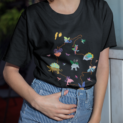 Camiseta Mapa Animalitos de Colombia