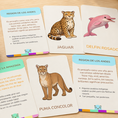 Kit Flash Cards Frutas y animalitos de Colombia