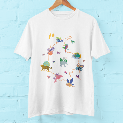 Camiseta Mapa Animalitos de Colombia