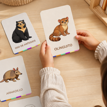 Kit Flash Cards Frutas y animalitos de Colombia