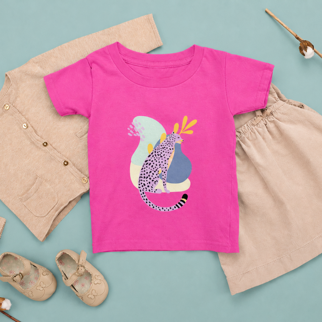 Camiseta Niños Guepardo Rosa
